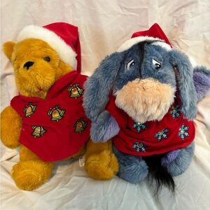 Vintage Disney Pooh and Eeyore light
up holiday musical plush works